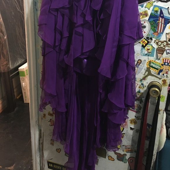 A Beautiful Purple High-Low Prom Dress - Picture 5 of 6